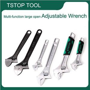 Professional Offset Adjustable Wrench with Rubber Handle